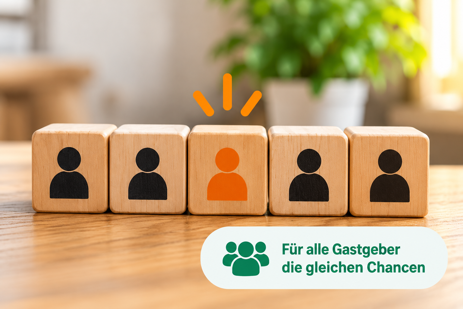 Symbolbild für faire Chancen für alle Gastgeber